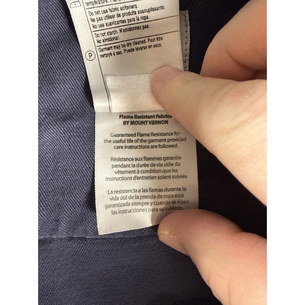 Carhartt FRS160 DNY Navy Flame Resistant Long Sleeve Work Shirt Size 2XL - Picture 8 of 12